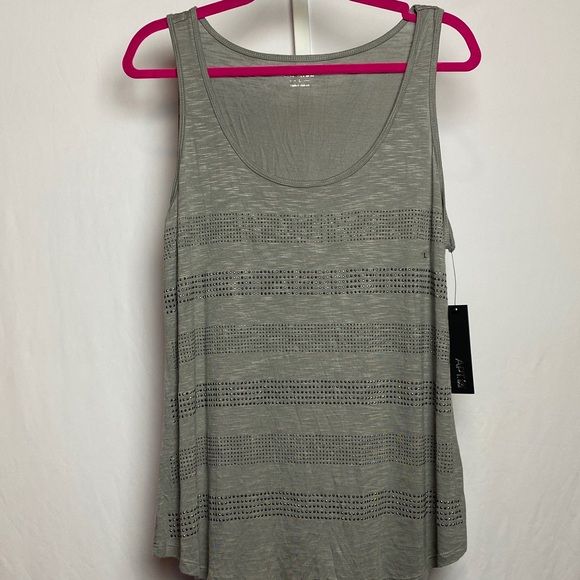 Apt. 9 Tops - 💙5/$15 NWT Apt. 9 Womenʻs Grey Silver Studded Tank Top Blouse Large